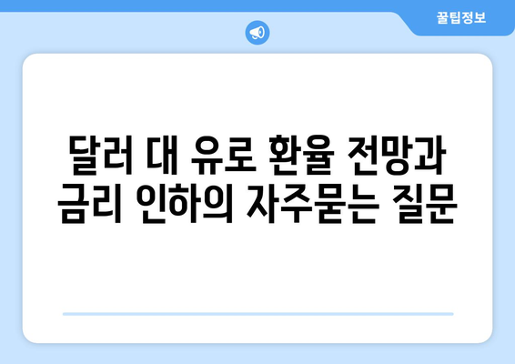 달러 대 유로 환율 전망과 금리 인하